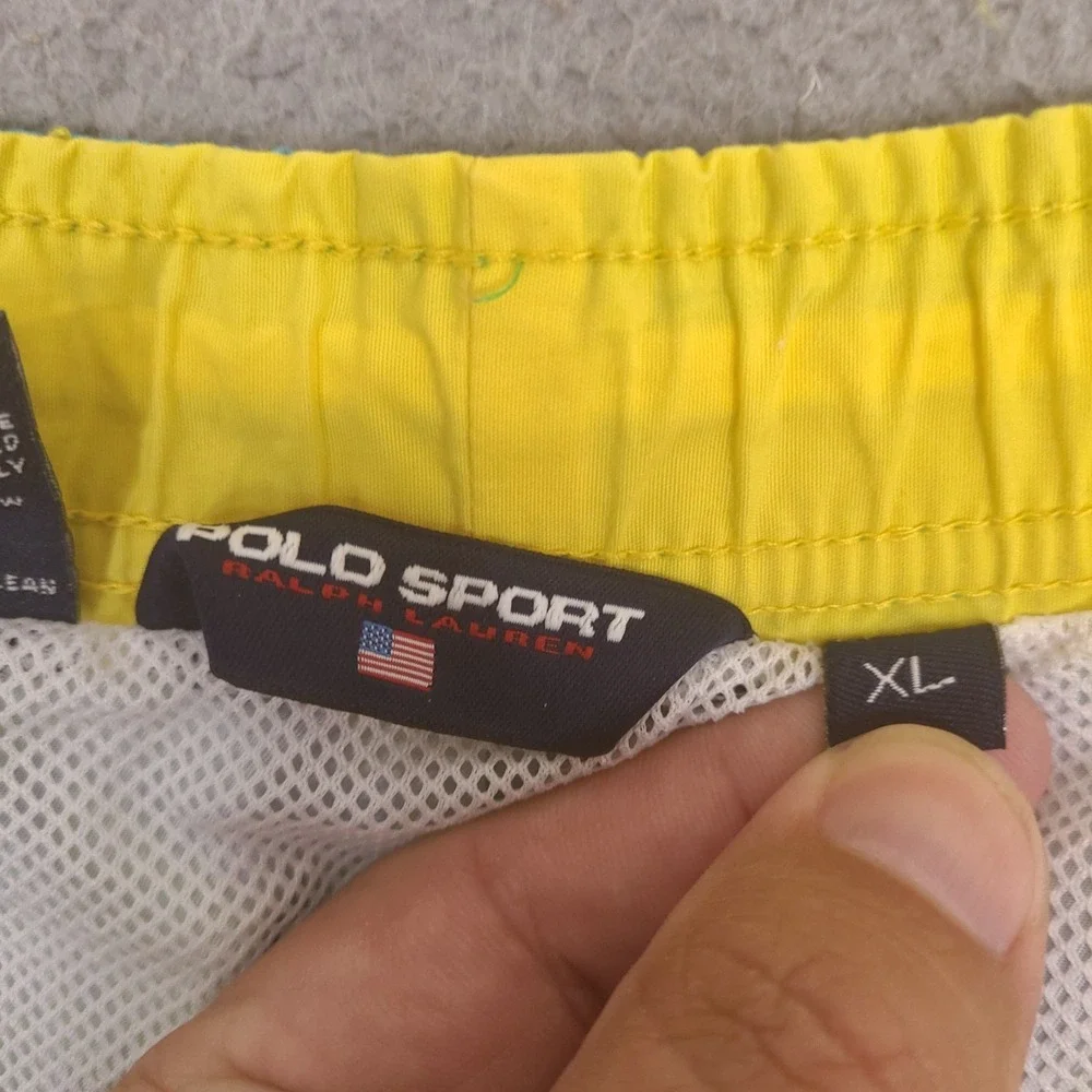 Polo Sport Ralph Lauren Swim Trunks Mens XL 40‎ Waist Fish Shorts Blue Fish VTG